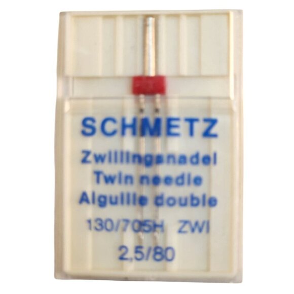 Schmetz Twin Needle 130/705H ZWI 2.5/80 Sewing Machine Needles For Fine Fabrics - Picture 2 of 5